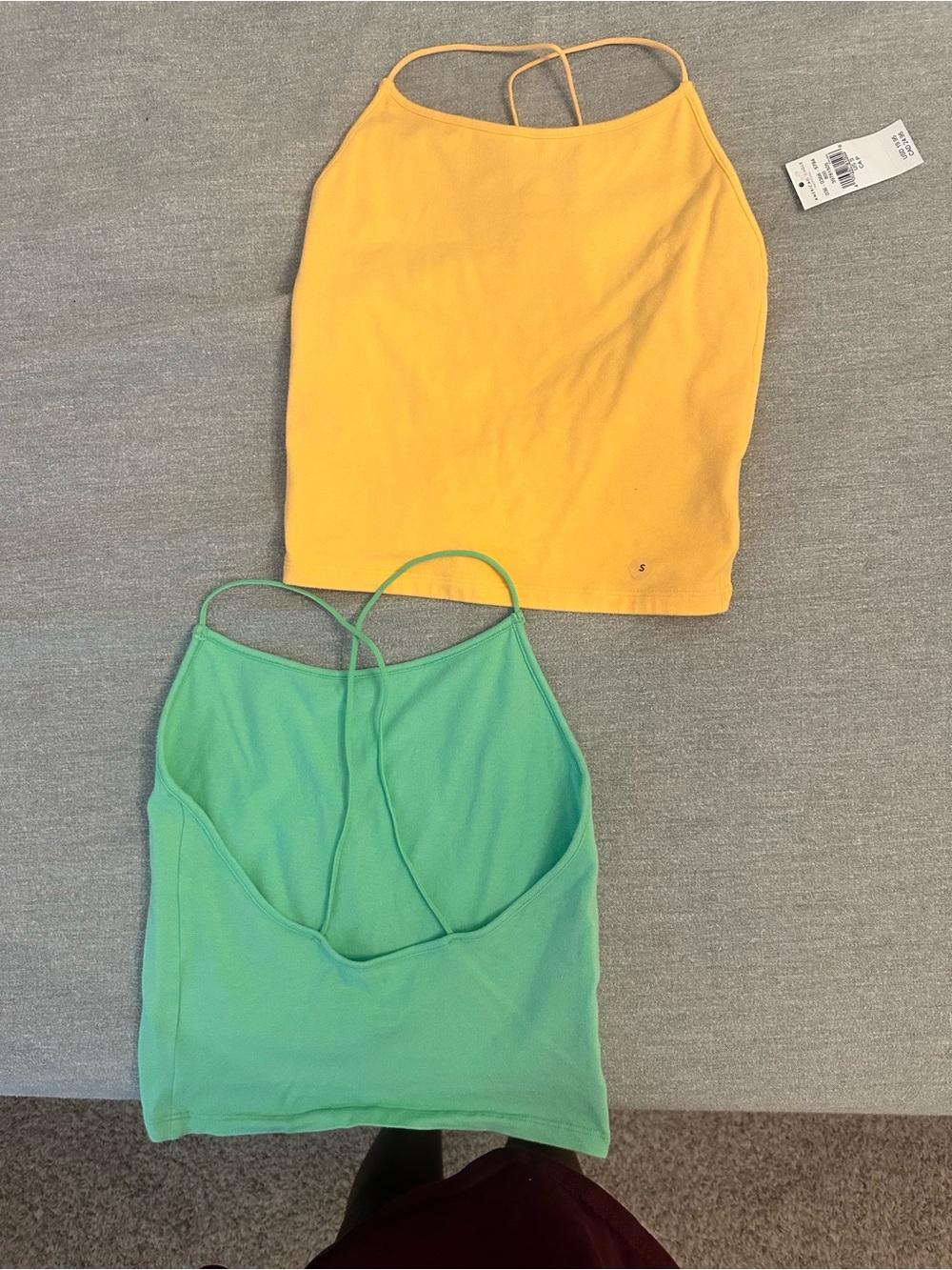New Yellow & Green Strappy Crop Tank Tops American Eagle size Small 20 for both